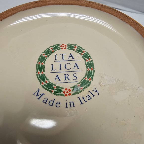 Italica ARS Hand Painted Pottery Ceramic warm orange Fruit Peach Vase Italy - Picture 3 of 16